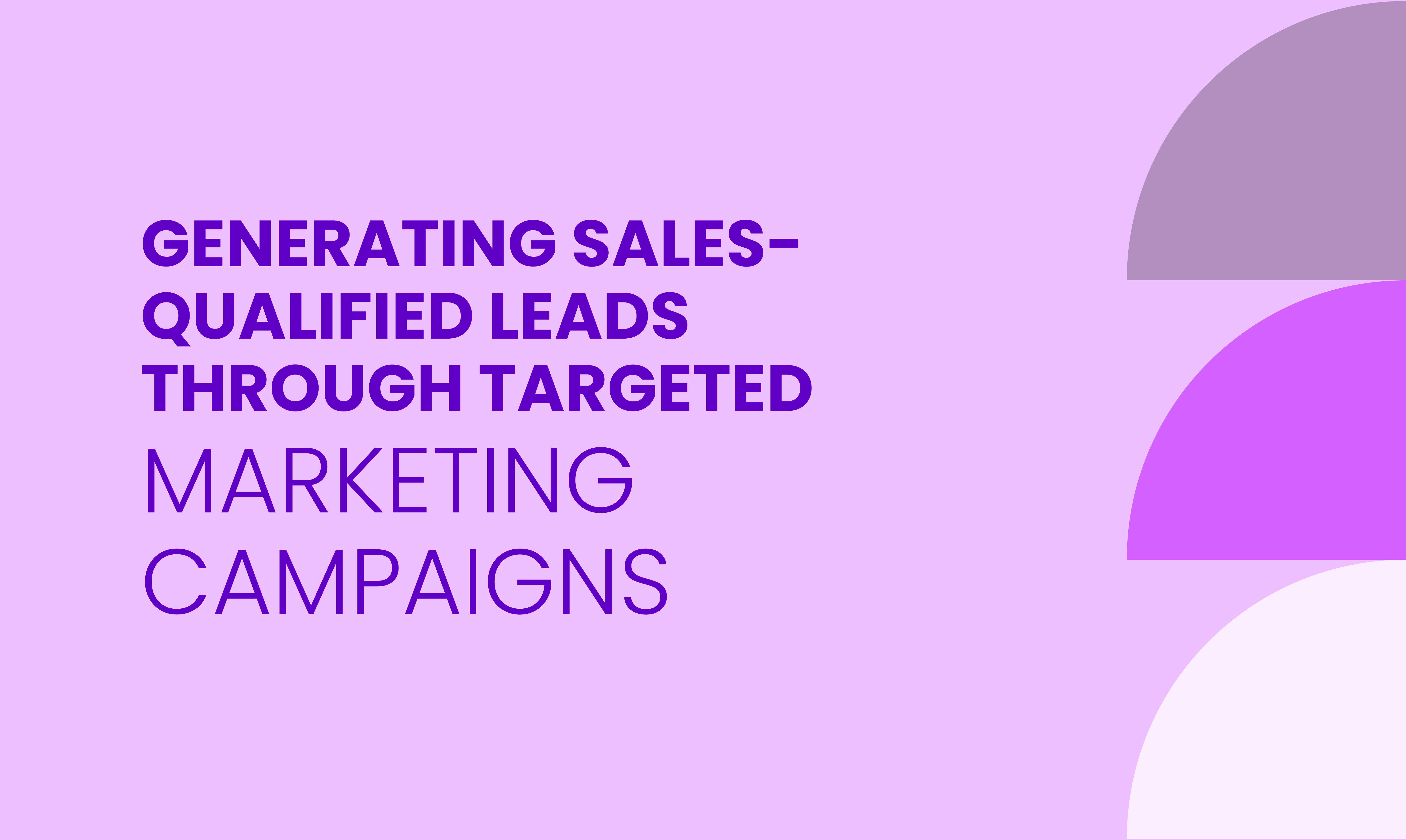 GENERATING SALES-QUALIFIED LEADS THROUGH TARGETED  MARKETING CAMPAIGNS